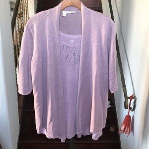 Eileen Fisher Cardigan Sweater and Tank Top Large